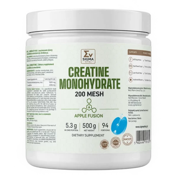 Kreatyna | Creatyne Monohydrate | 500 gr | Apple fusion