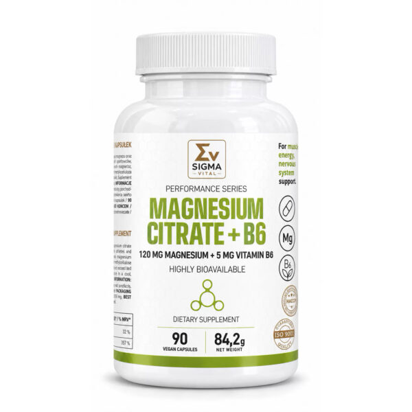 Magnez B6 | MAGNESIUM CITRATE + B6 | 90 kaps